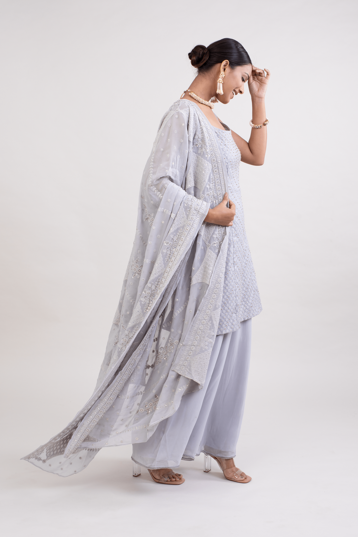 FS 103// Grey chanderi with palazzo