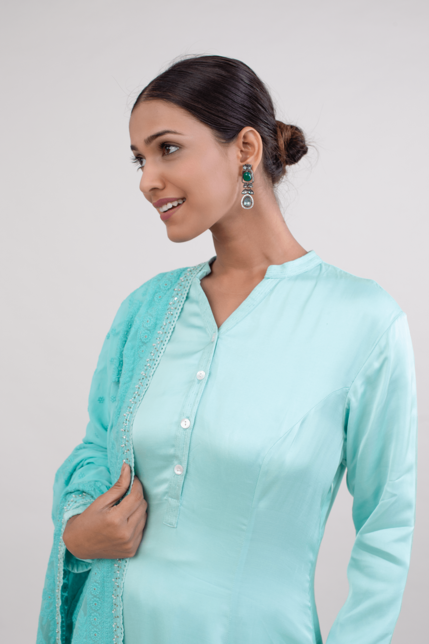 FS 108// Aqua high low kurta