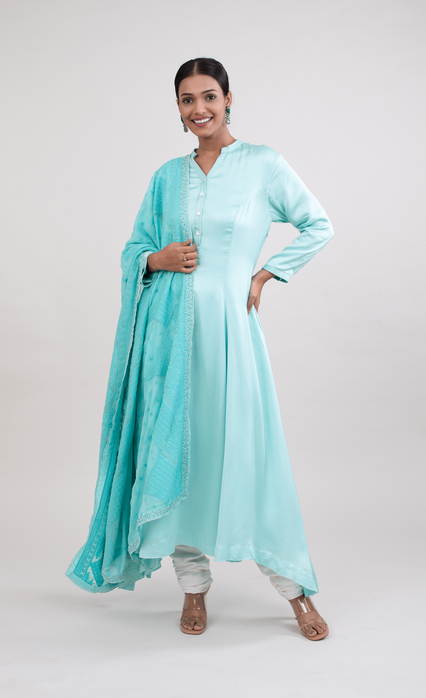 FS 108// Aqua high low kurta