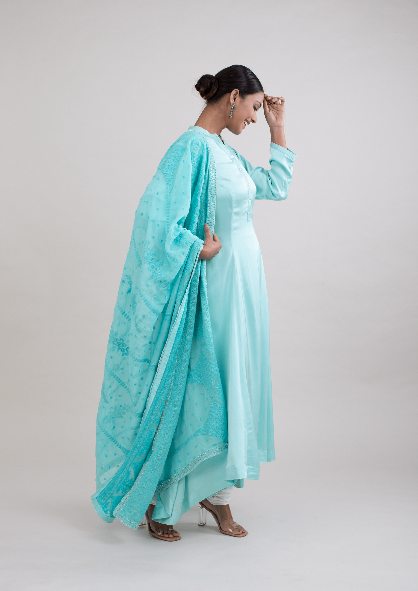 FS 108// Aqua high low kurta