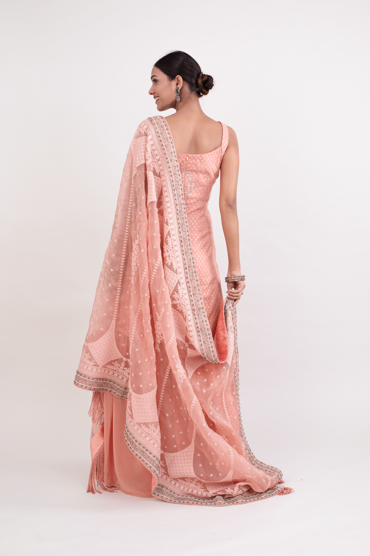 FS 104// Peach chanderi with palazzo