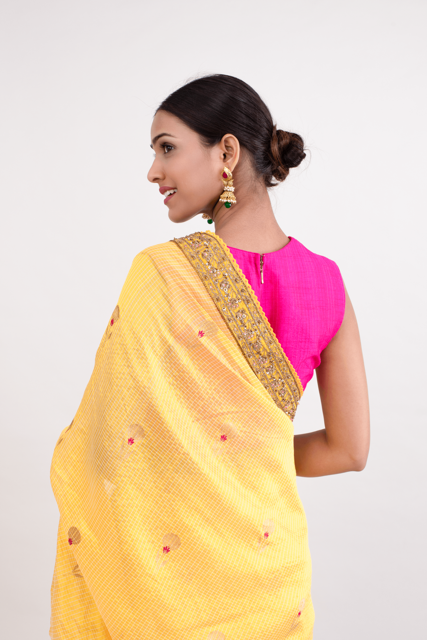 FS 116// Yellow silk cotton saree