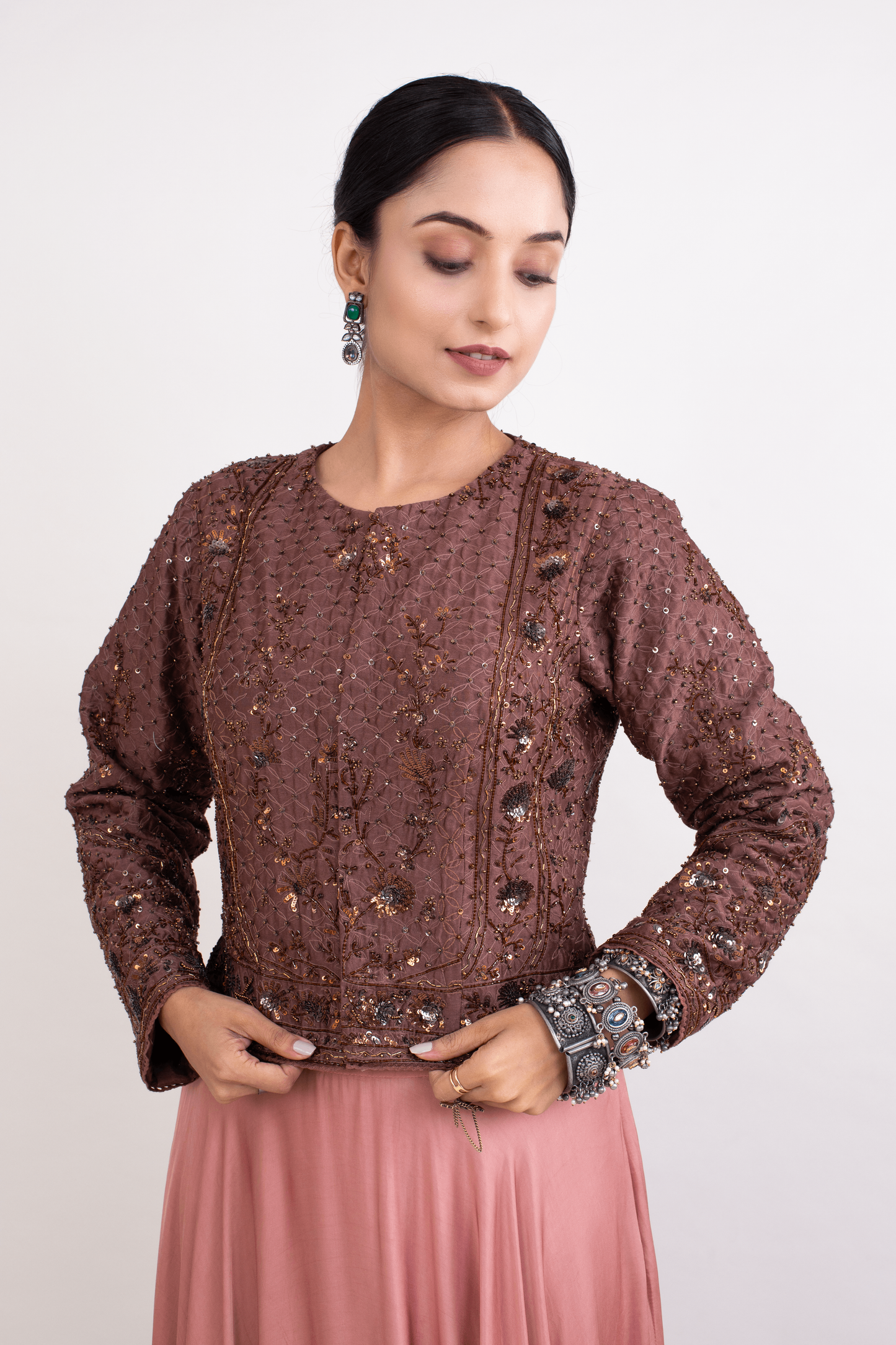 FS 111 // Chocolate blouse with cotton modal skirt